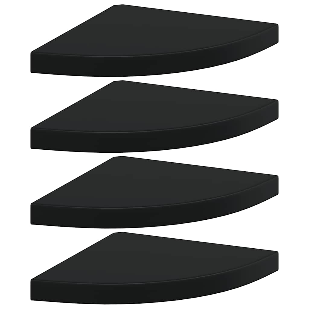 hjørnehylder 4 stk. 35x35x3,8 cm MDF sort