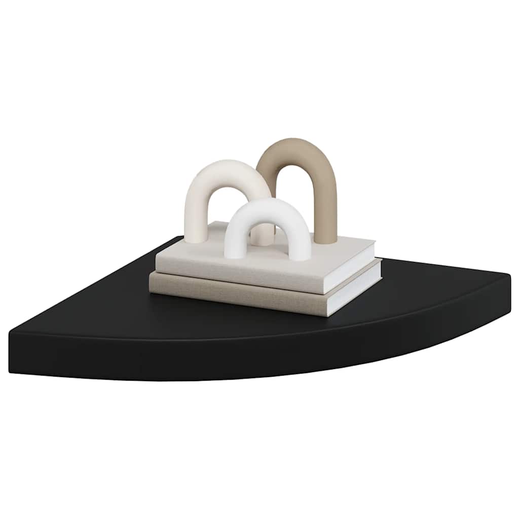 hjørnehylder 4 stk. 35x35x3,8 cm MDF sort