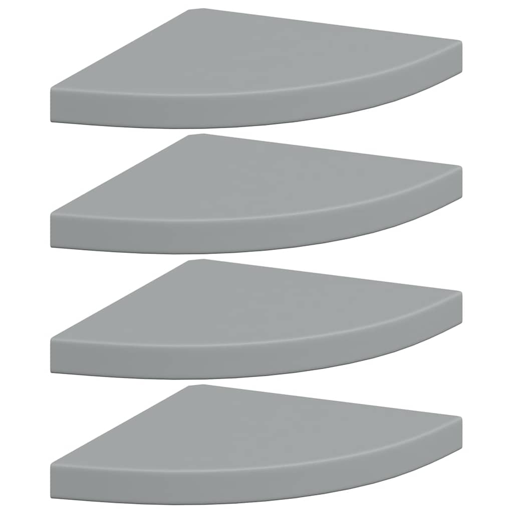 hjørnehylder 4 stk. 35x35x3,8 cm MDF grå