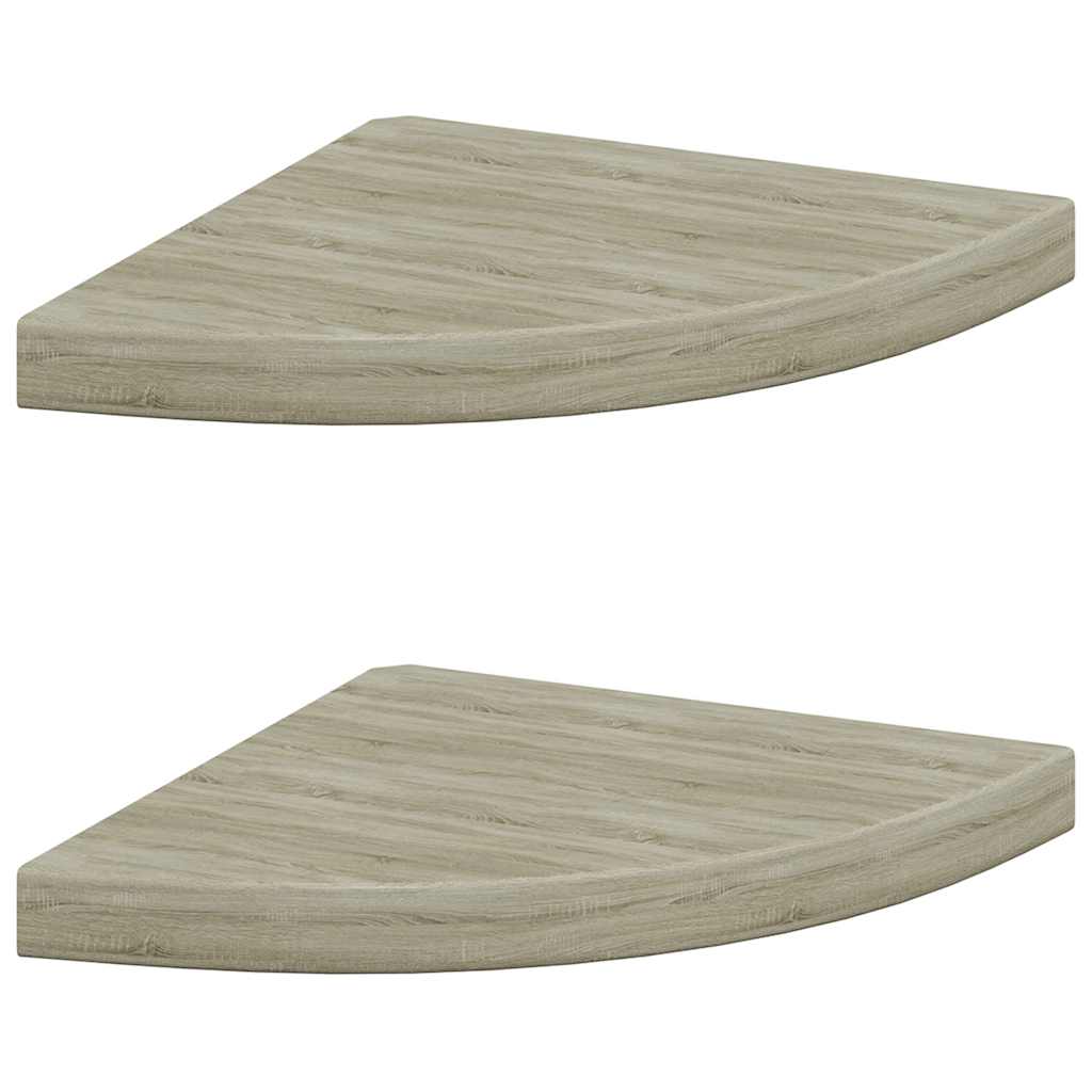hjørnehylder 2 stk. 35x35x3,8 cm MDF egetræsfarvet