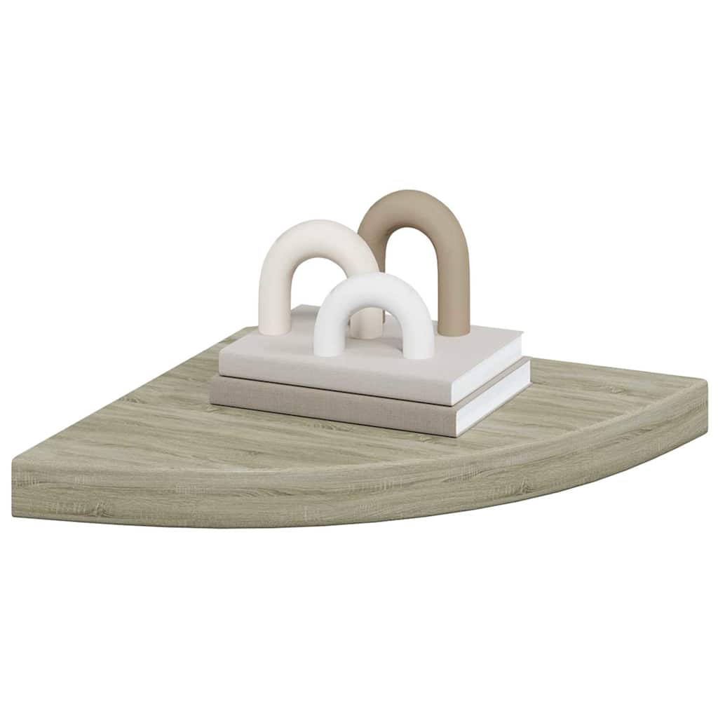 hjørnehylder 2 stk. 35x35x3,8 cm MDF egetræsfarvet