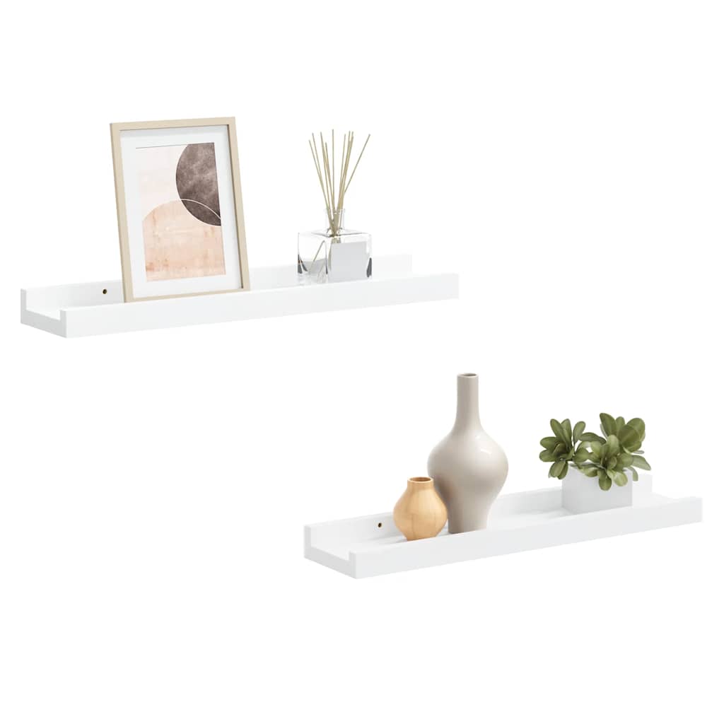 gallerihylder 2 stk. 40x9x3 cm MDF hvid
