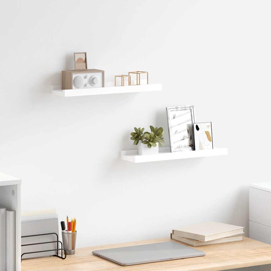 gallerihylder 2 stk. 40x9x3 cm MDF hvid