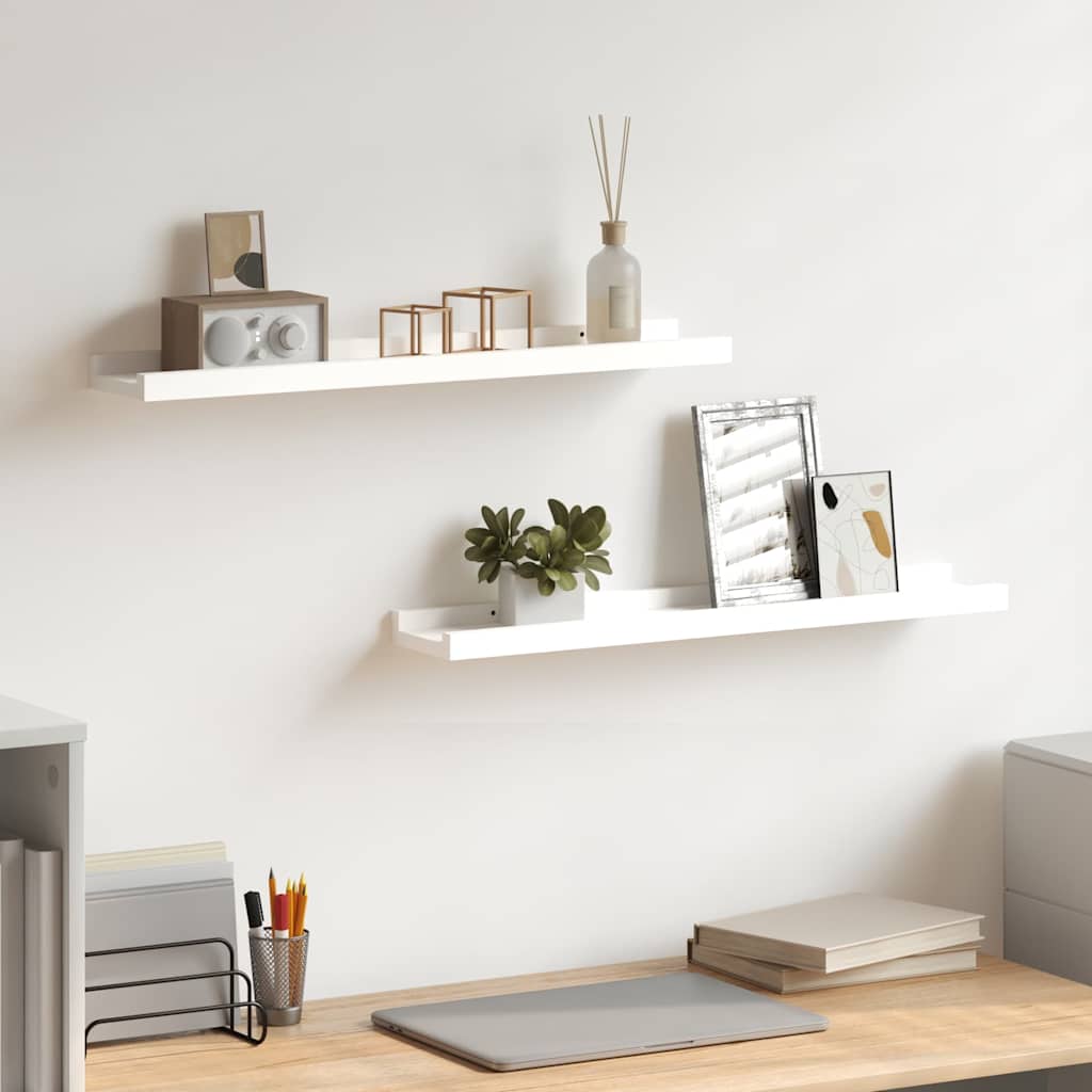 gallerihylder 2 stk. 60x9x3 cm MDF hvid