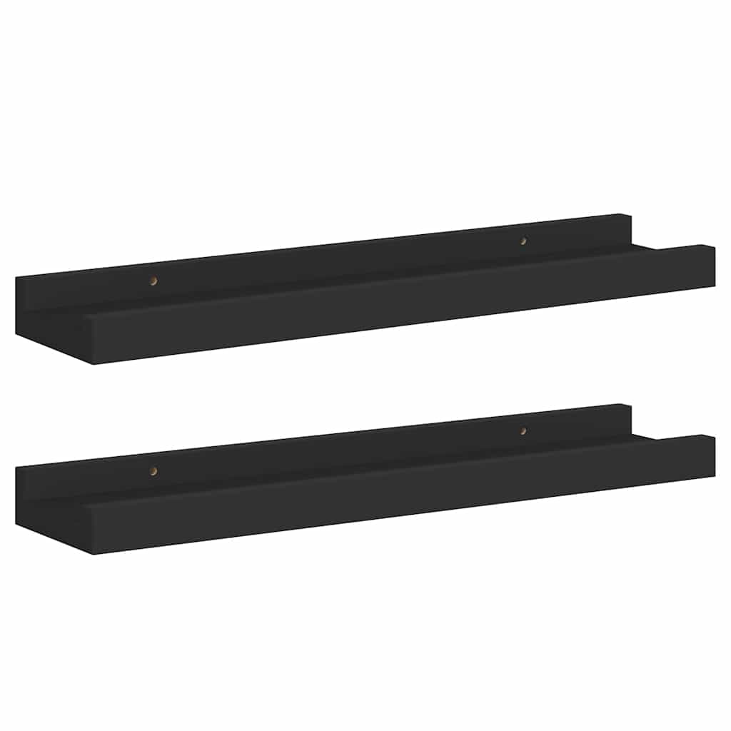 gallerihylder 2 stk. 40x9x3 cm MDF sort