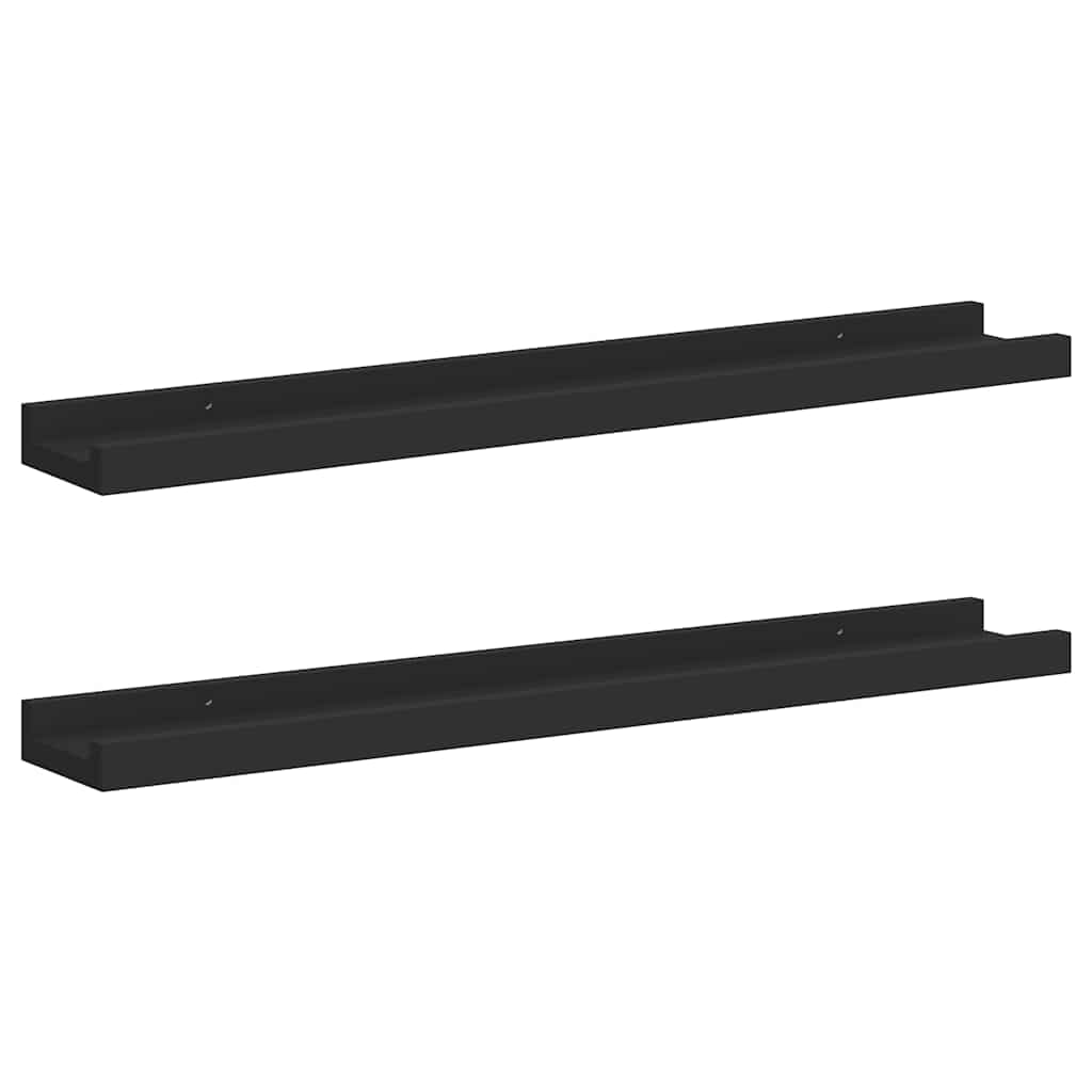 gallerihylder 2 stk. 60x9x3 cm MDF sort