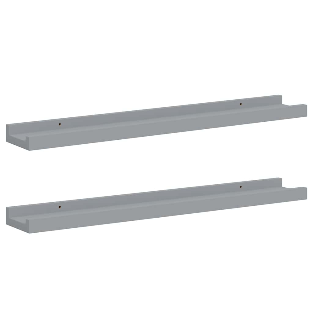 gallerihylder 2 stk. 60x9x3 cm MDF grå