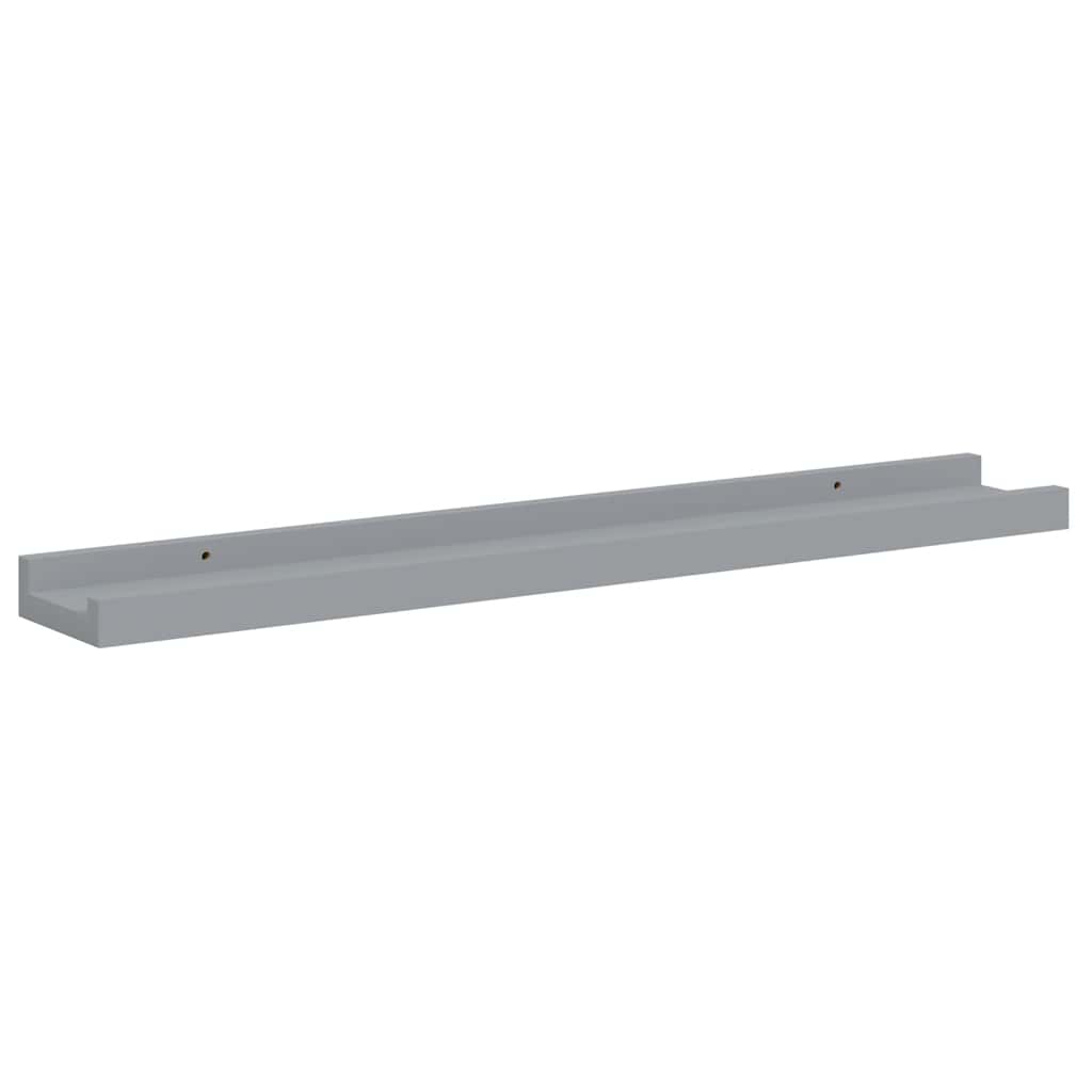 gallerihylder 2 stk. 60x9x3 cm MDF grå