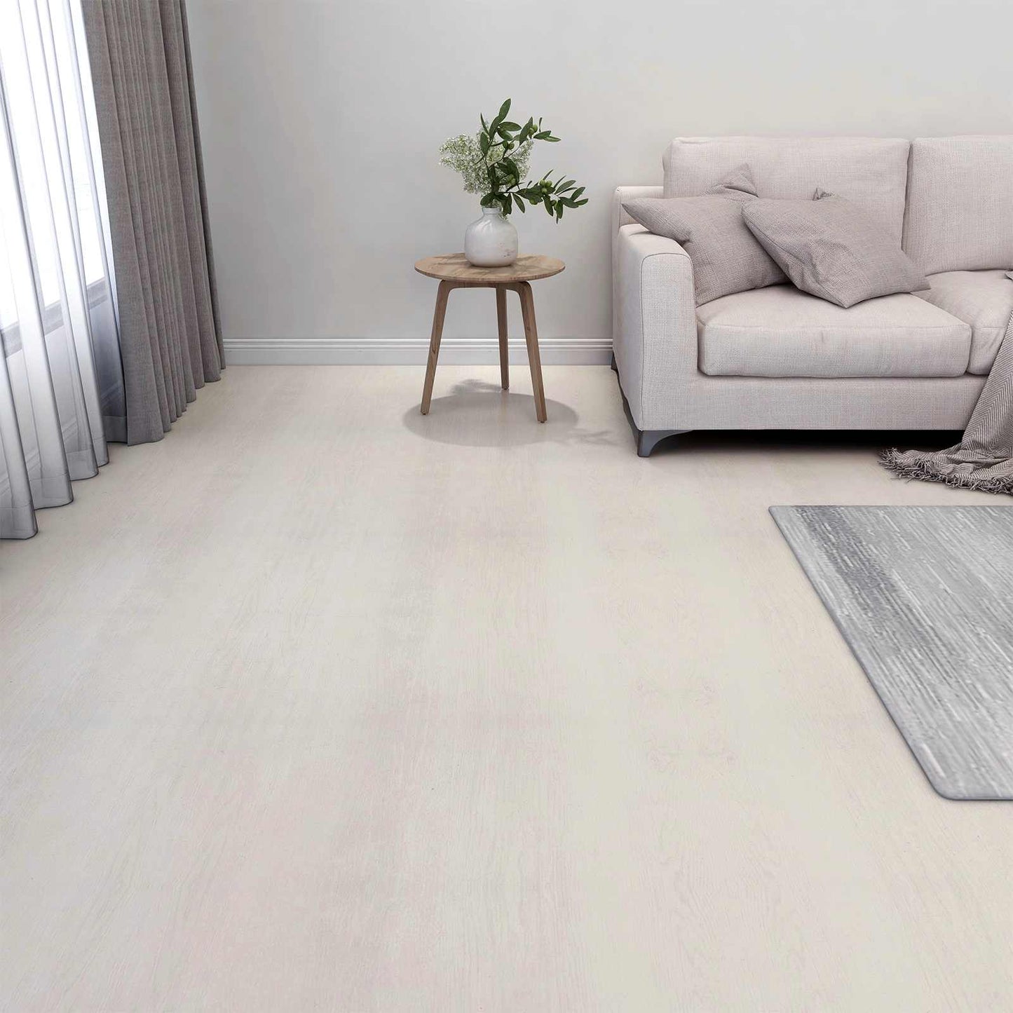 Gulvplanker Lys beige 5,11 m² 55 stk. PVC