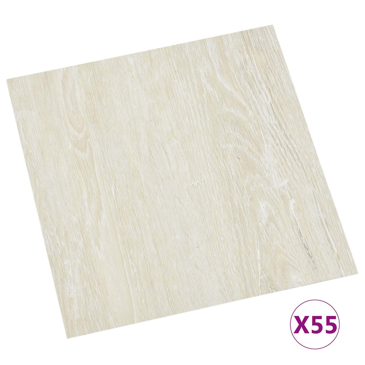 Gulvplanker Cremehvid 5,11 m² 55 stk. PVC