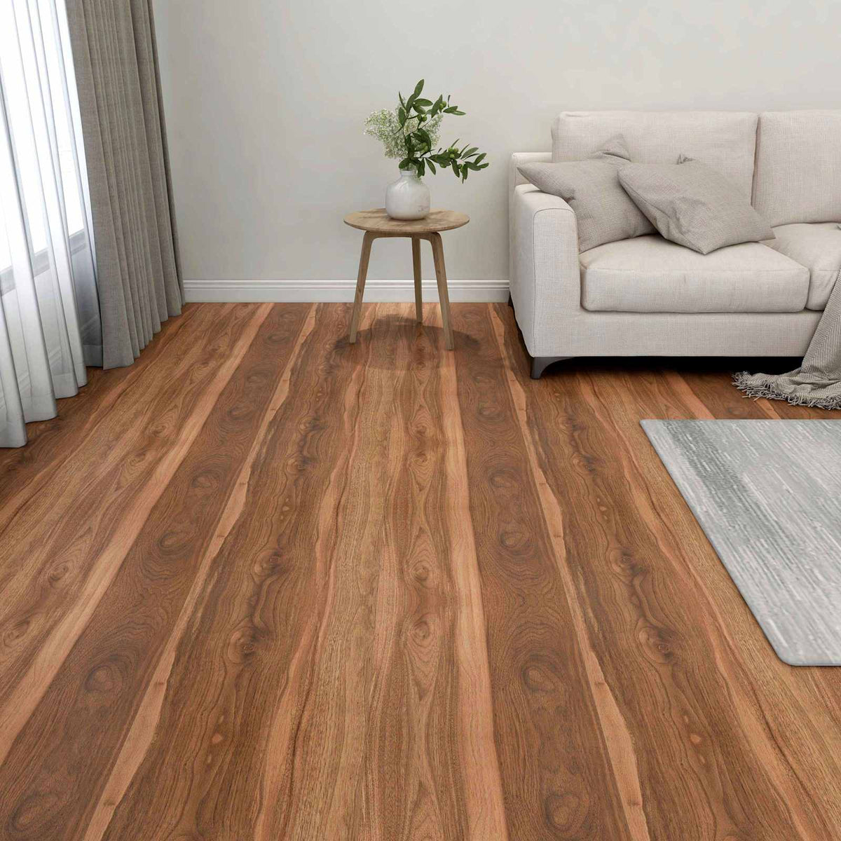 Gulvplanker Mørkt træ 5,11 m² 55 stk. PVC