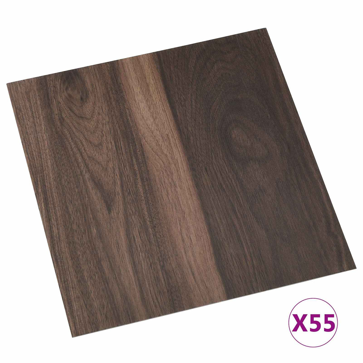 Gulvplanker Mørk Brun 5,11 m² 55 stk. PVC