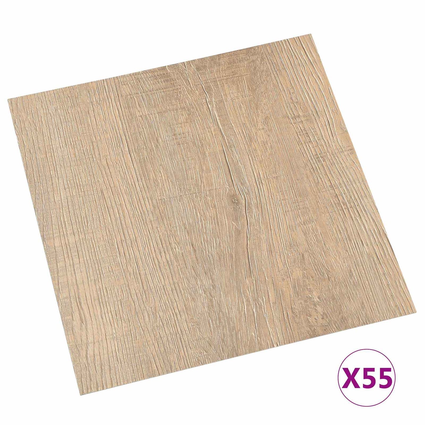 Gulvplanker Lys Grå, Mørk Brun 5,11 m² 55 stk. PVC