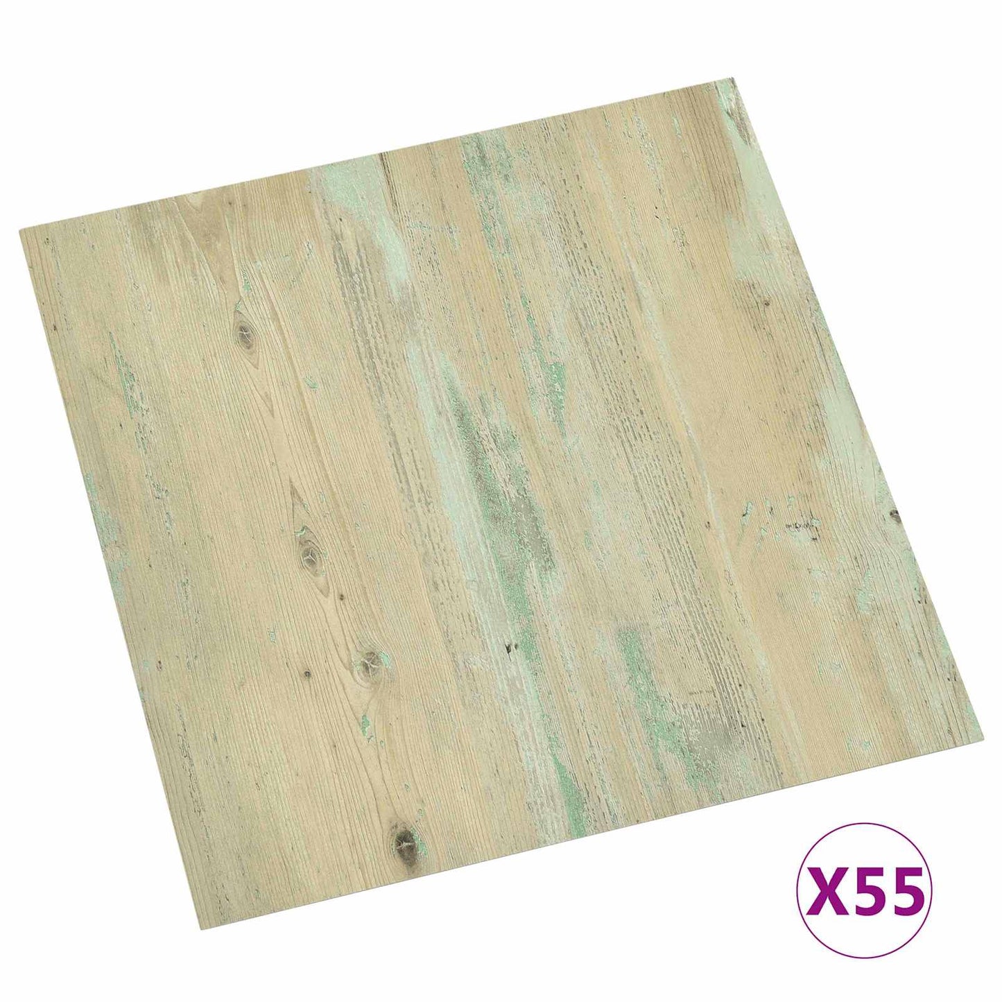 Gulvplanker Hvid og Lysbrunt 5,11 m² 55 stk. PVC