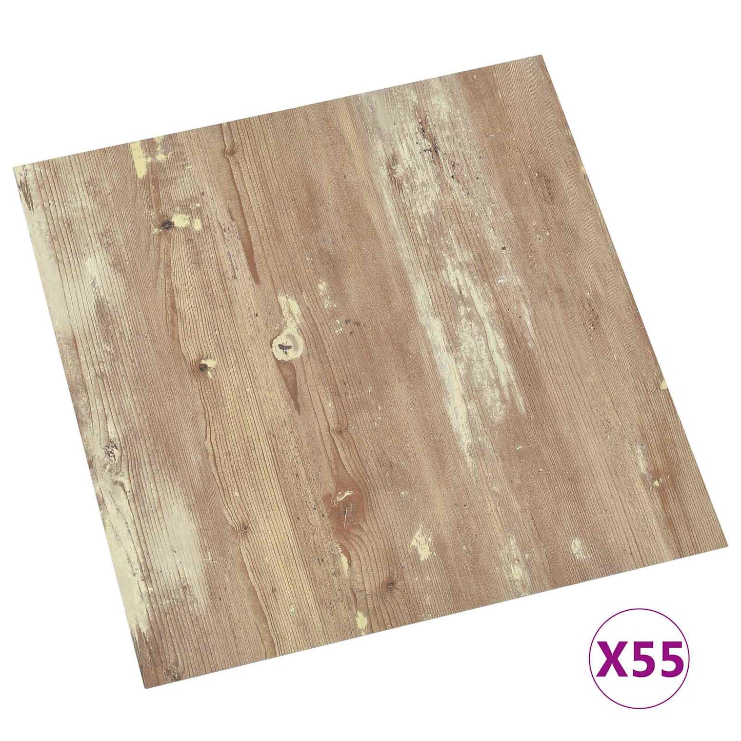 Gulvplanker Creme og lys brun 5,11 m² 55 stk. PVC