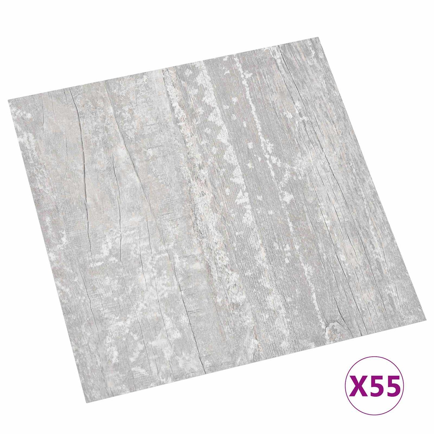 Gulvplanker Lys Grå og Hvid 5,11 m² 55 stk. PVC