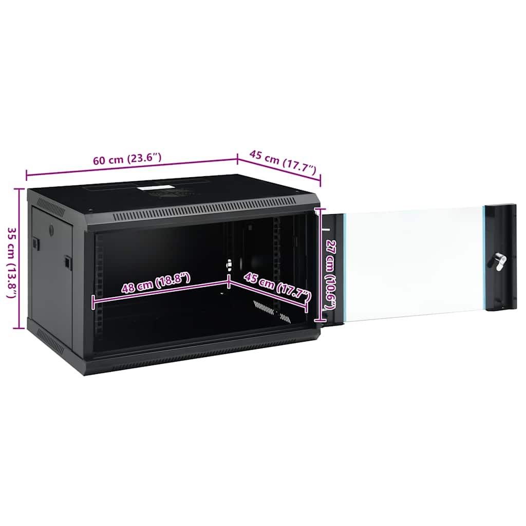 væghængt netværksskab 4U 19" IP20 600x450x350 mm
