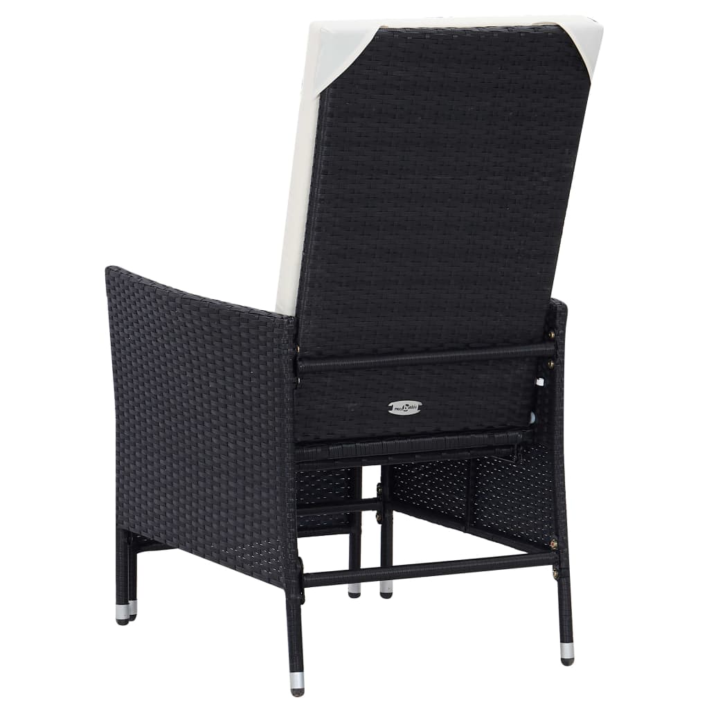 loungesæt til haven 2 dele med hynder polyrattan sort