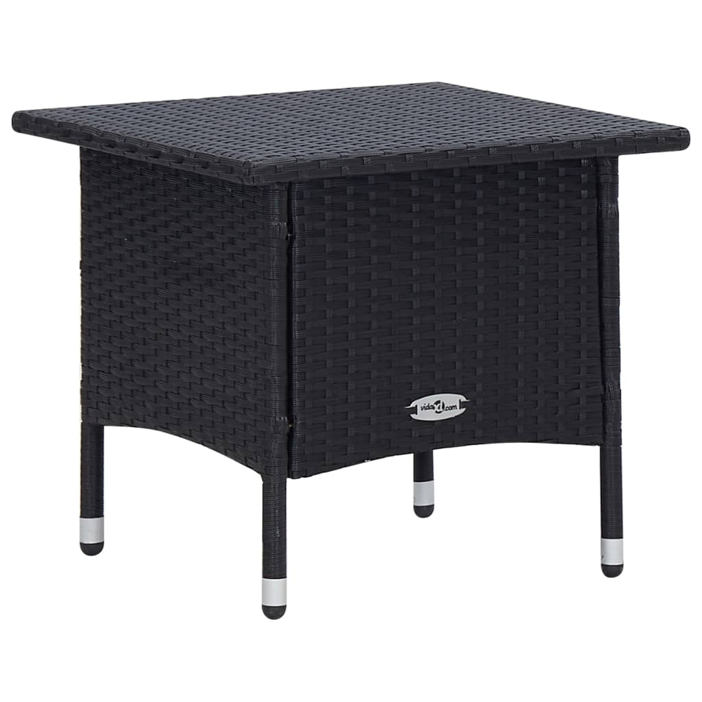 loungesæt til haven 2 dele med hynder polyrattan sort