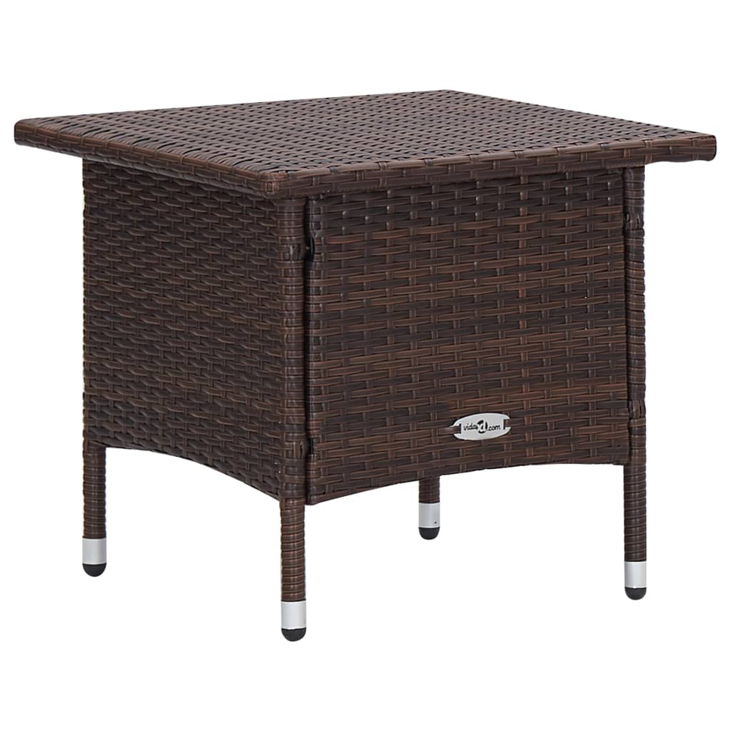 loungesæt til haven 2 dele med hynder polyrattan brun