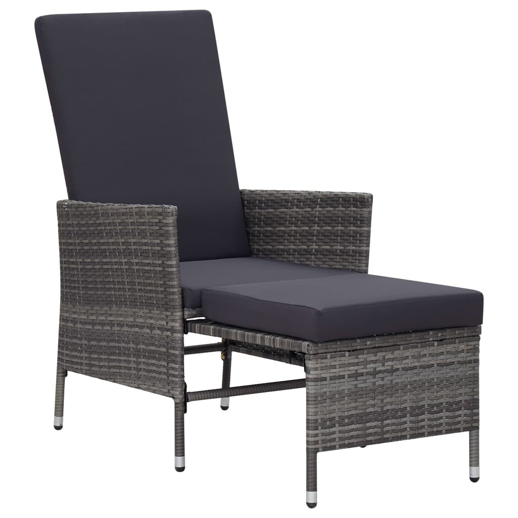 loungesæt til haven 2 dele med hynder polyrattan grå