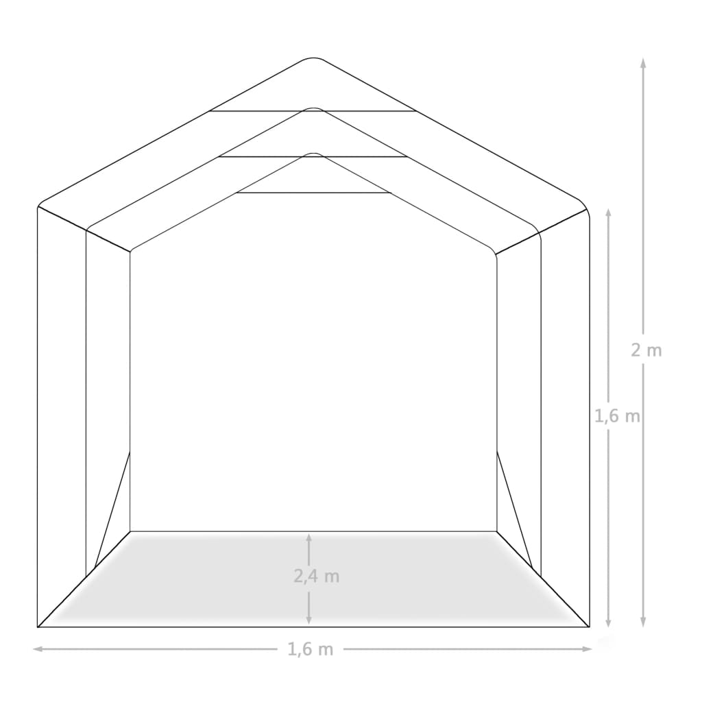 garagetelt 1,6x2,4 m PVC grøn