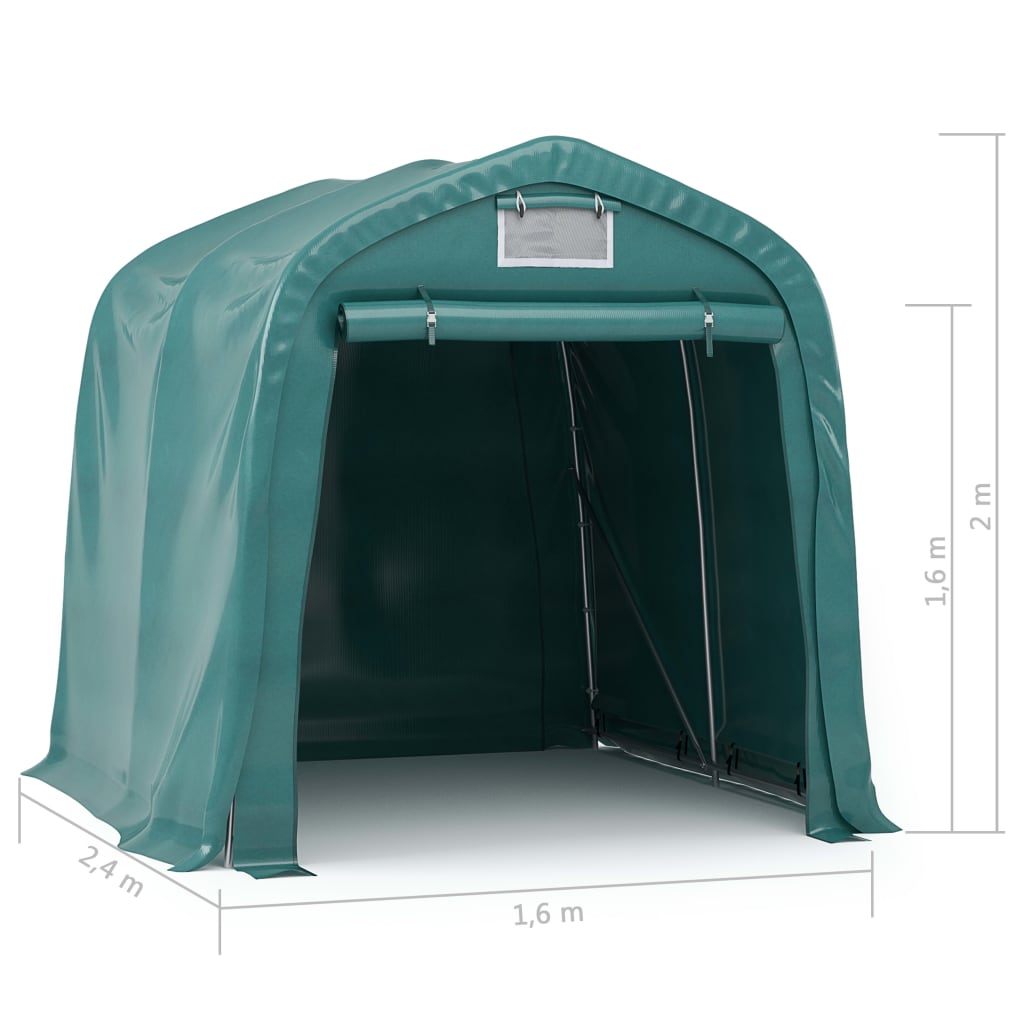 garagetelt 1,6x2,4 m PVC grøn