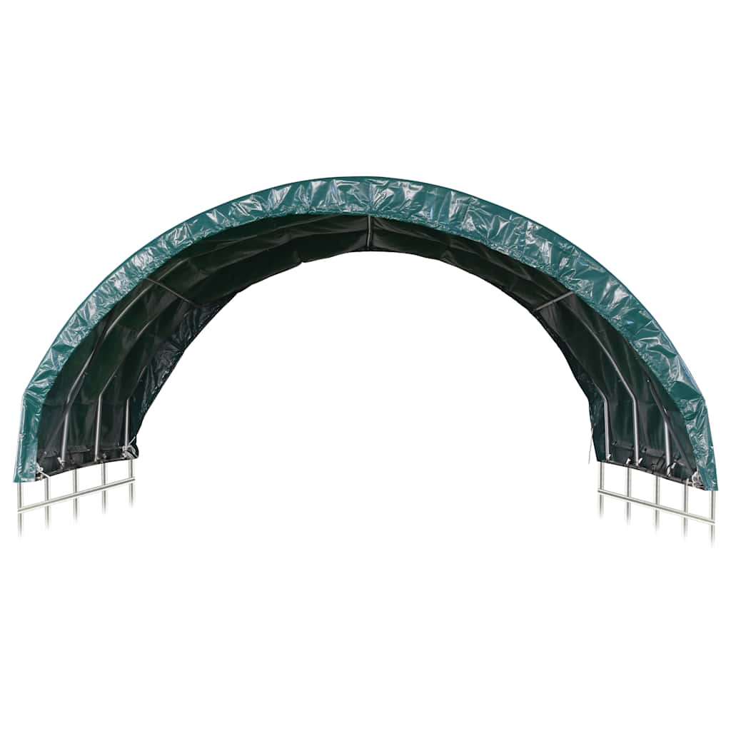 læskur til husdyr 3,7x3,7 m PVC grøn