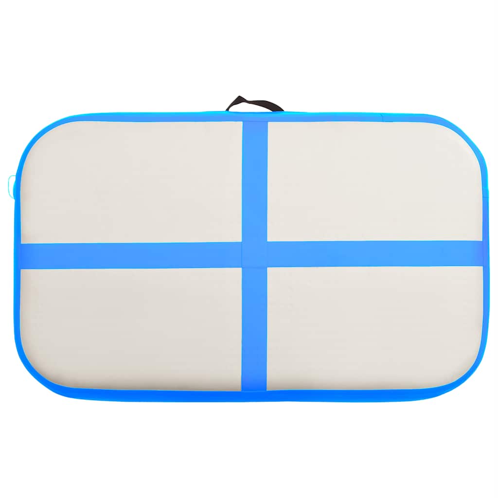 oppustelig gymnastikmåtte med pumpe 60x100x10 cm PVC blå