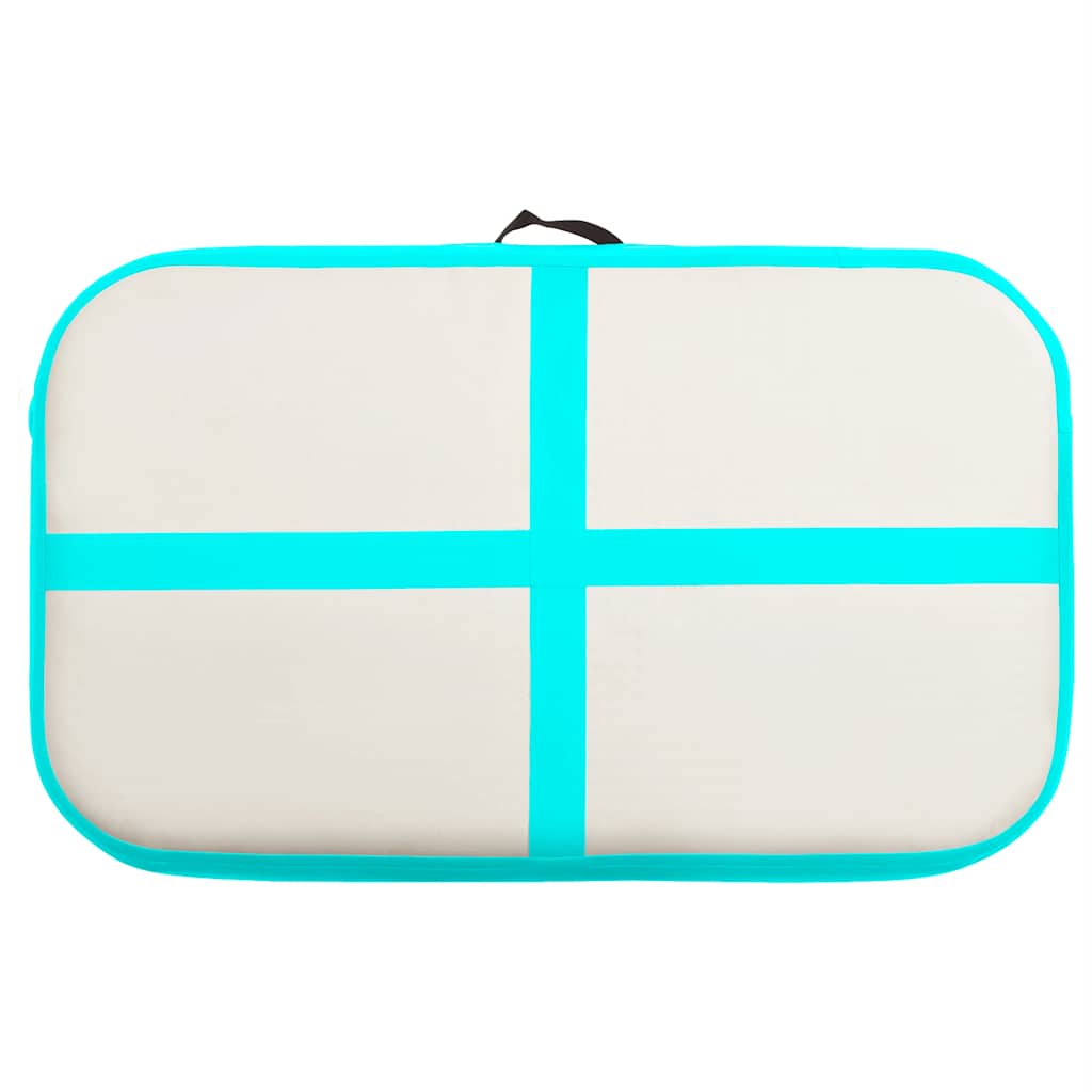 oppustelig gymnastikmåtte med pumpe 60x100x10 cm PVC grøn