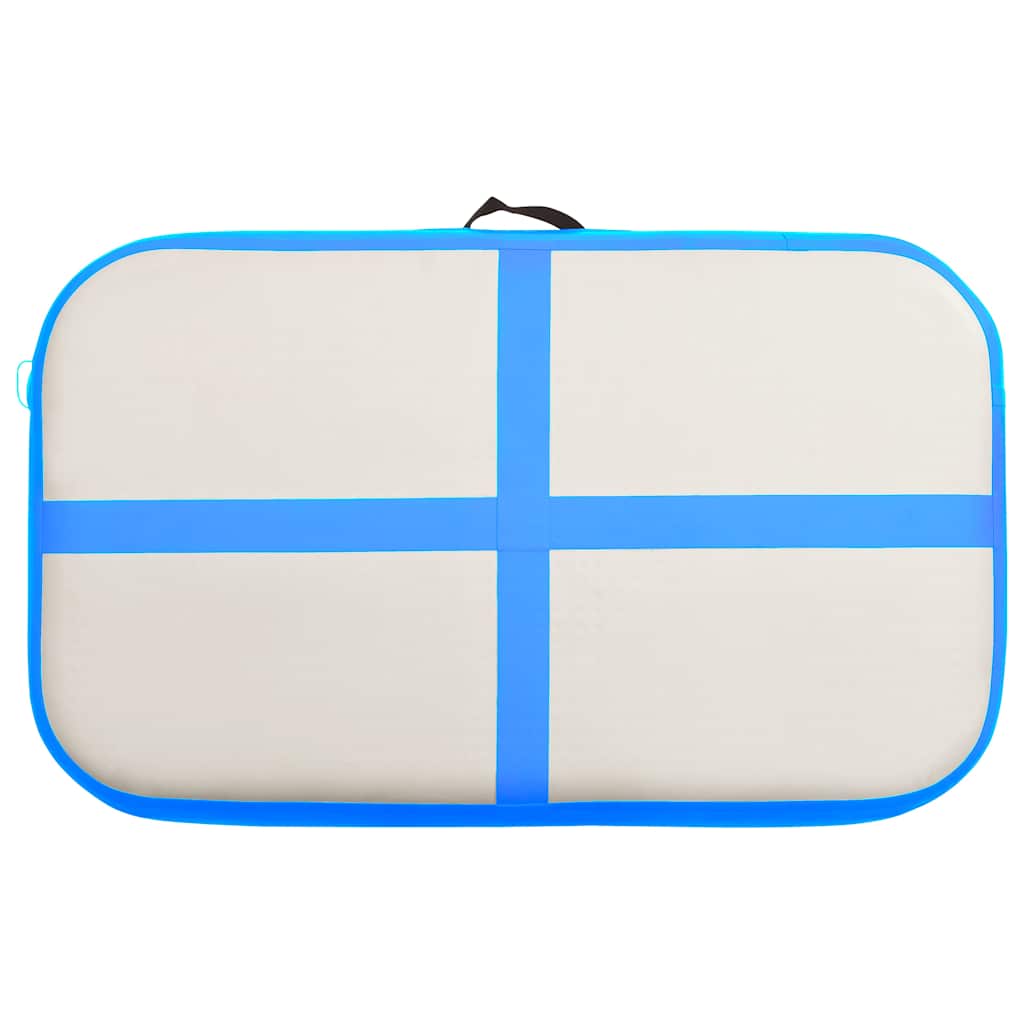oppustelig gymnastikmåtte med pumpe 60x100x15 cm PVC blå