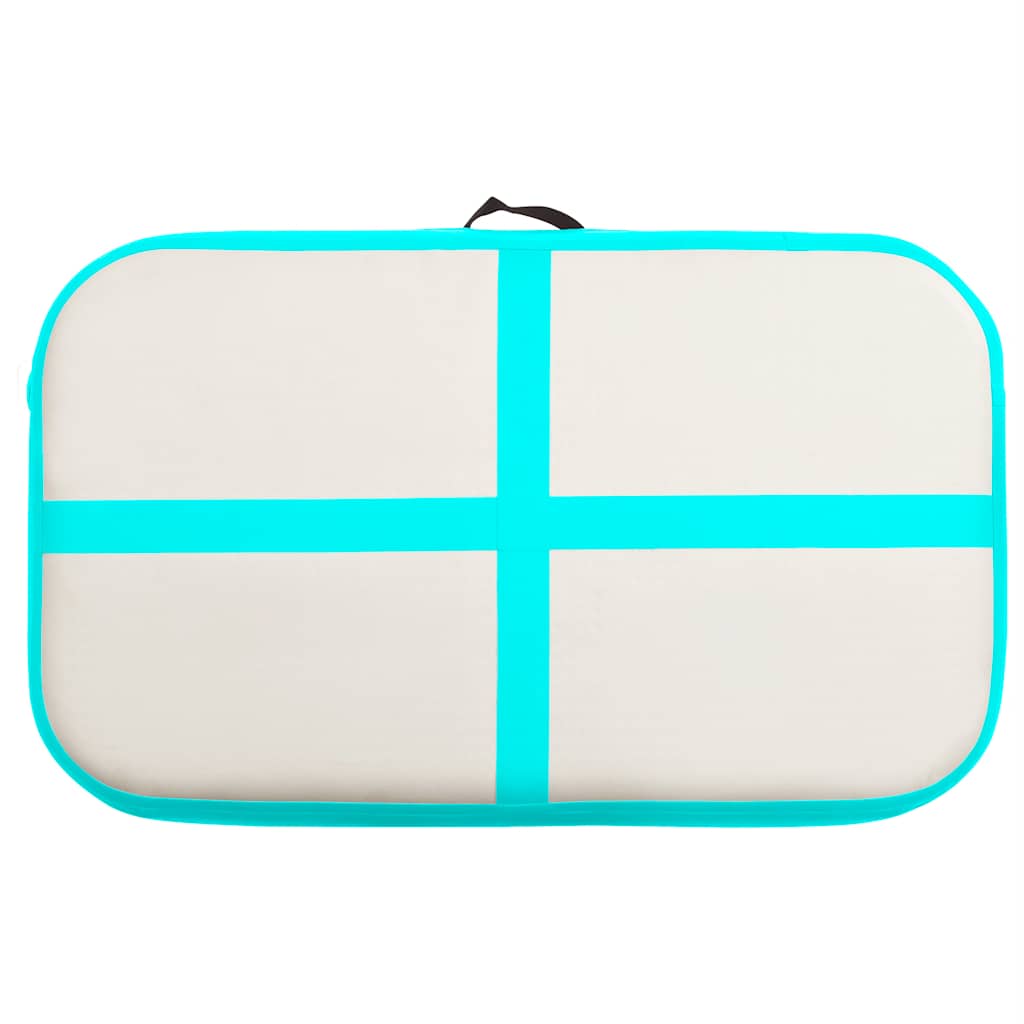 oppustelig gymnastikmåtte med pumpe 60x100x15 cm PVC grøn