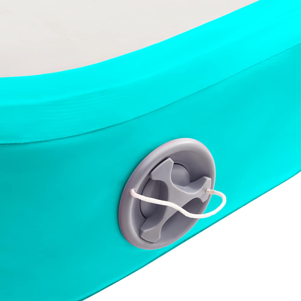 oppustelig gymnastikmåtte med pumpe 60x100x15 cm PVC grøn