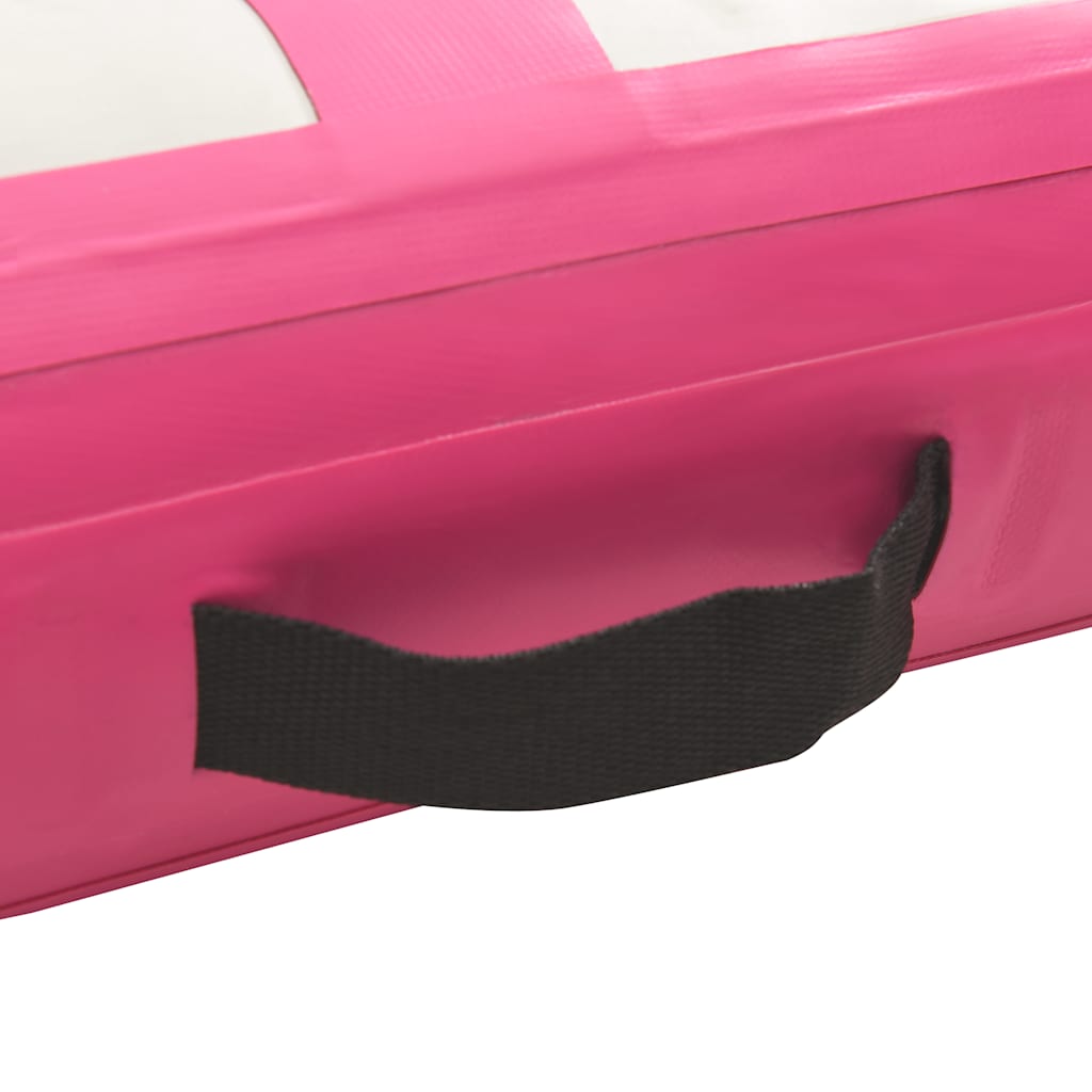 oppustelig gymnastikmåtte med pumpe 60x100x20 cm PVC lyserød