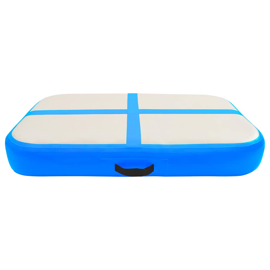 oppustelig gymnastikmåtte med pumpe 60x100x20 cm PVC blå
