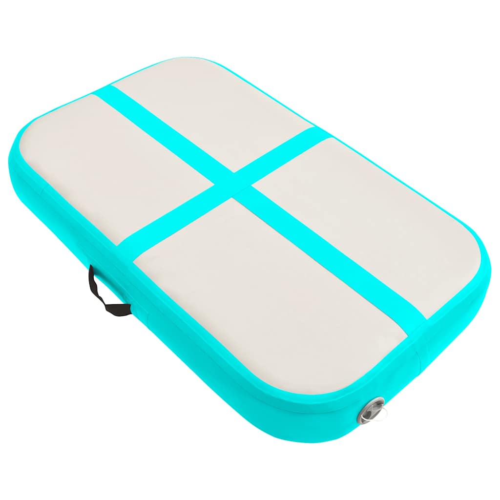 oppustelig gymnastikmåtte med pumpe 60x100x20 cm PVC grøn