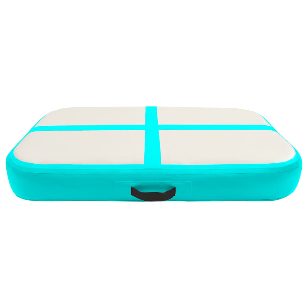 oppustelig gymnastikmåtte med pumpe 60x100x20 cm PVC grøn