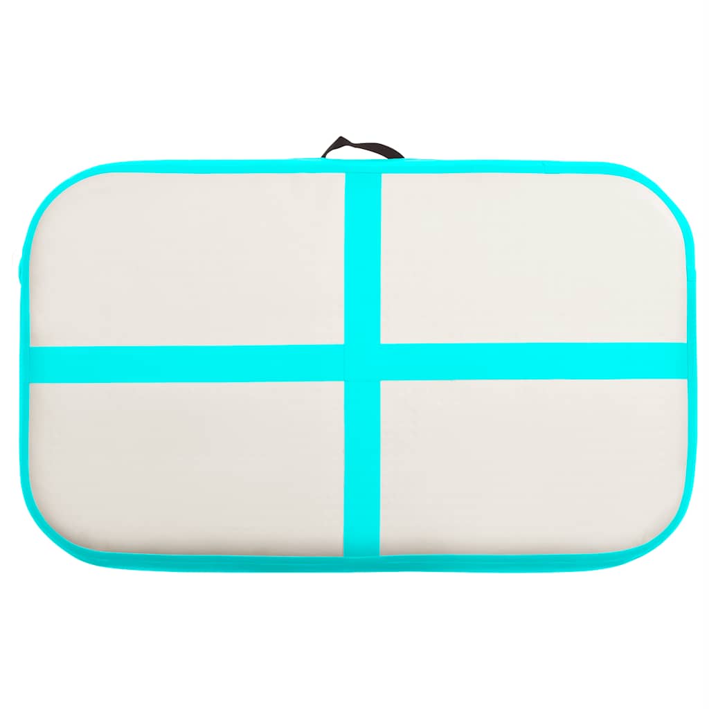 oppustelig gymnastikmåtte med pumpe 60x100x20 cm PVC grøn