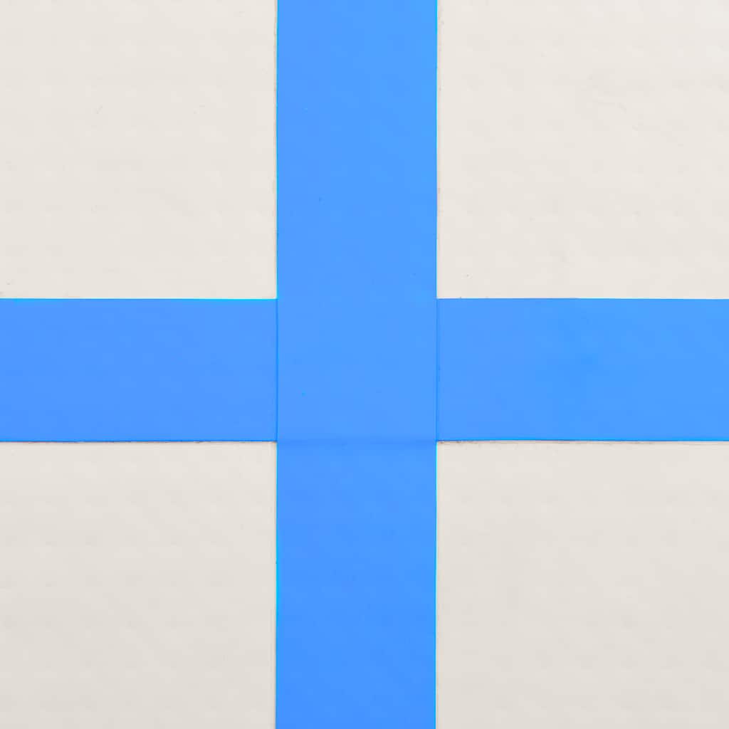 oppustelig gymnastikmåtte m. pumpe 300x100x15 cm PVC blå