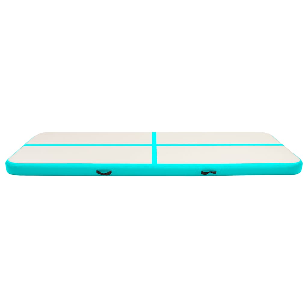 oppustelig gymnastikmåtte m. pumpe 300x100x15 cm PVC grøn