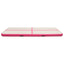 oppustelig gymnastikmåtte m. pumpe 400x100x15 cm PVC lyserød