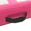 oppustelig gymnastikmåtte m. pumpe 600x100x15 cm PVC lyserød