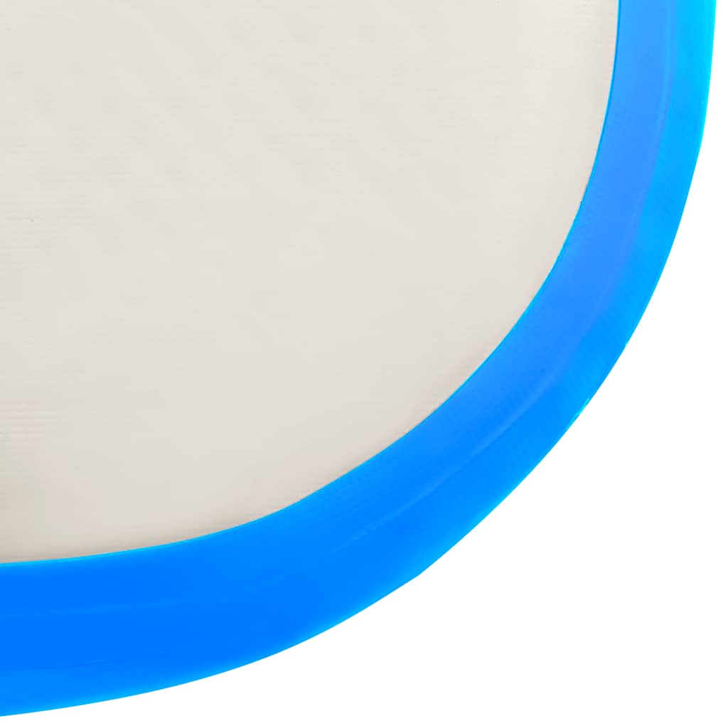 oppustelig gymnastikmåtte m. pumpe 600x100x15 cm PVC blå