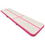 oppustelig gymnastikmåtte m. pumpe 700x100x15 cm PVC lyserød