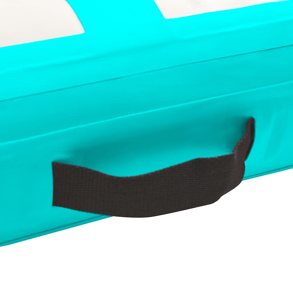 oppustelig gymnastikmåtte m. pumpe 700x100x15 cm PVC grøn