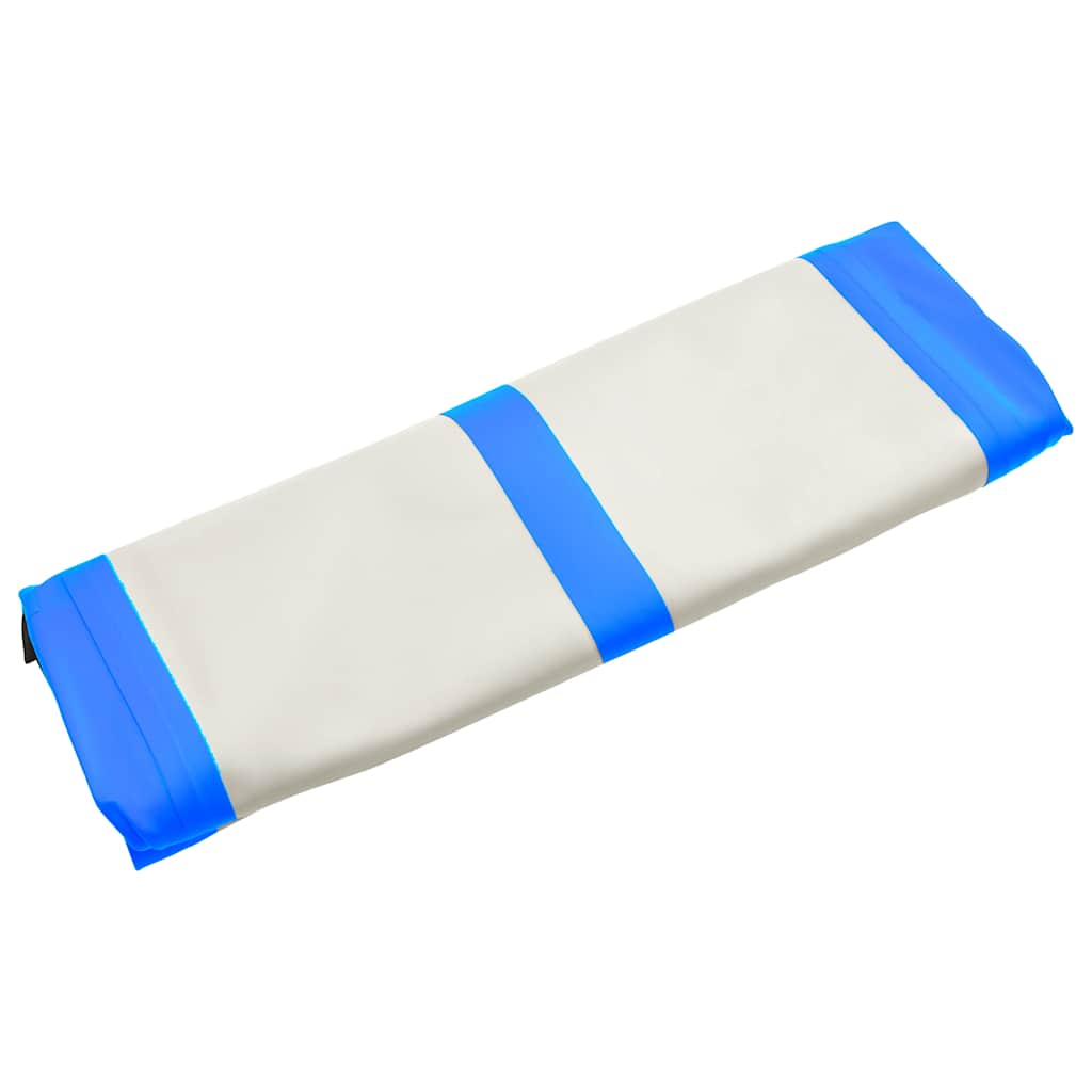 oppustelig gymnastikmåtte med pumpe 700x100x20 cm PVC blå