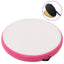 oppustelig gymnastikmåtte med pumpe 100x100x10 cm PVC lyserød