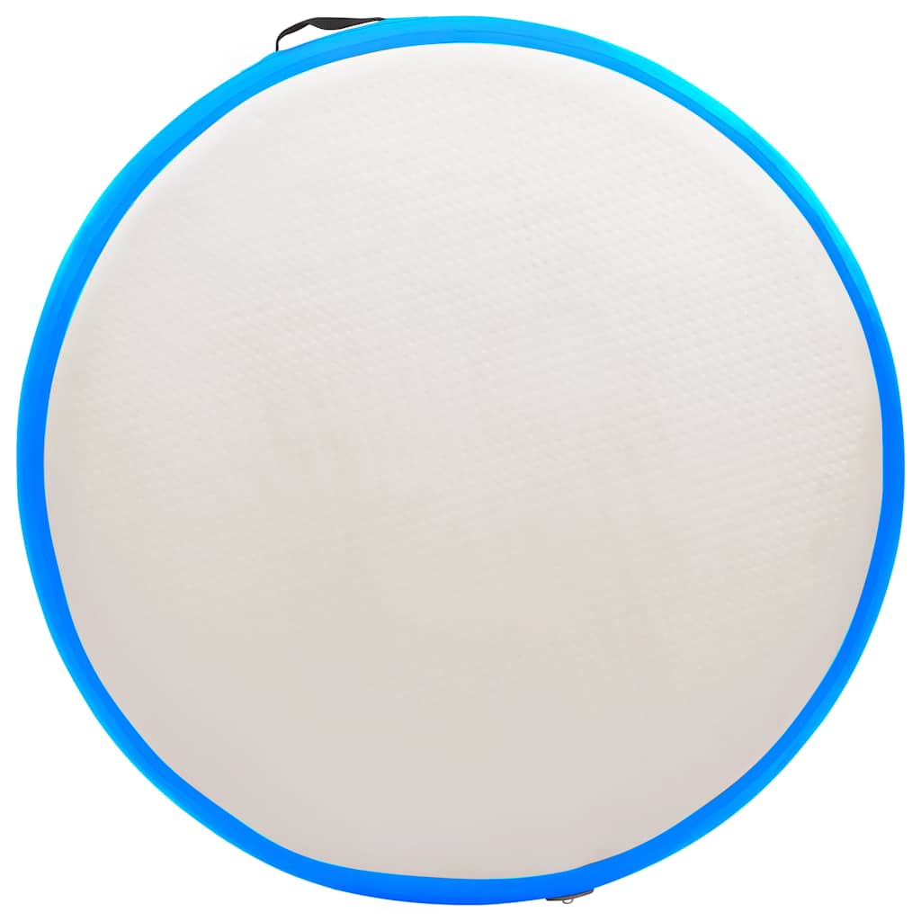 oppustelig gymnastikmåtte med pumpe 100x100x10 cm PVC blå