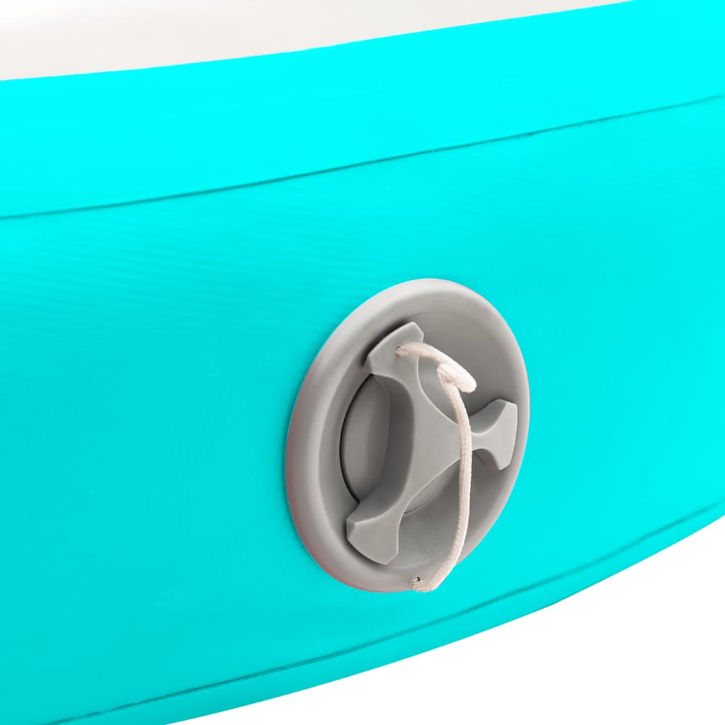 oppustelig gymnastikmåtte med pumpe 100x100x10 cm PVC grøn