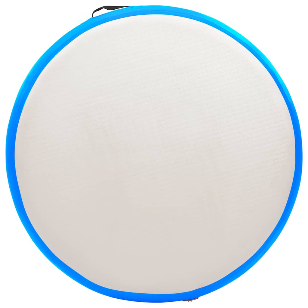 oppustelig gymnastikmåtte med pumpe 100x100x15 cm PVC blå